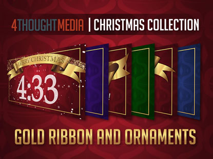 GOLD RIBBON AND ORNAMENTS - CHRISTMAS THEME PACK