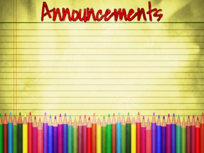 COLOR PENCILS ANNOUNCEMENTS MOTION