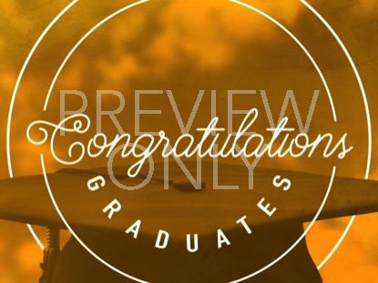 CONGRATULATIONS GRADUATES TITLE ORANGE