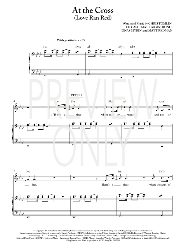At The Cross Lead Sheet, Lyrics, &amp; Chords | Chris Tomlin | WorshipHouse Media