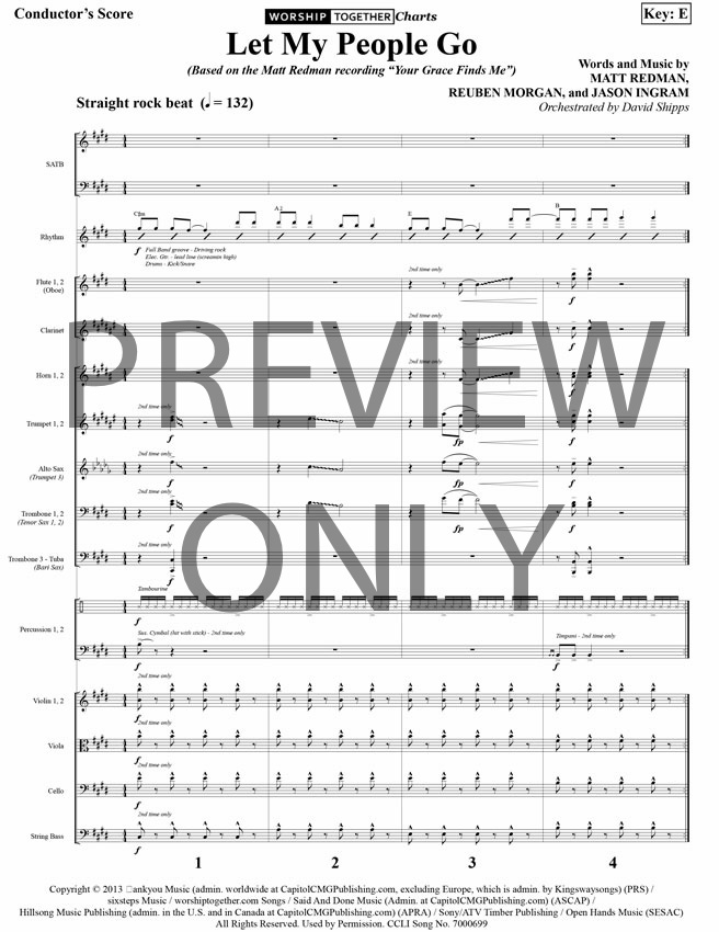Let My People Go Lead Sheet, Lyrics, &amp; Chords | Matt Redman ...