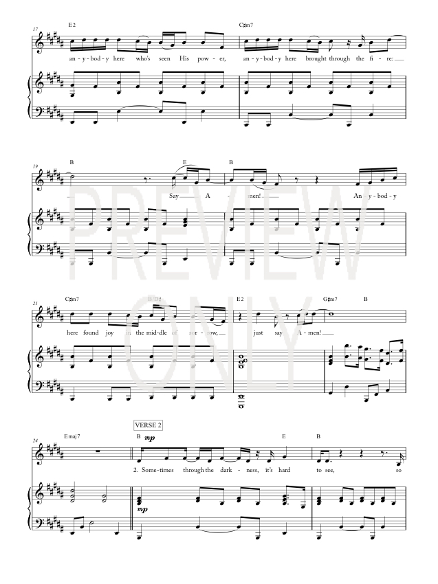 Say Amen Lead Sheet, Lyrics, &amp; Chords | Finding Favour | WorshipHouse Media