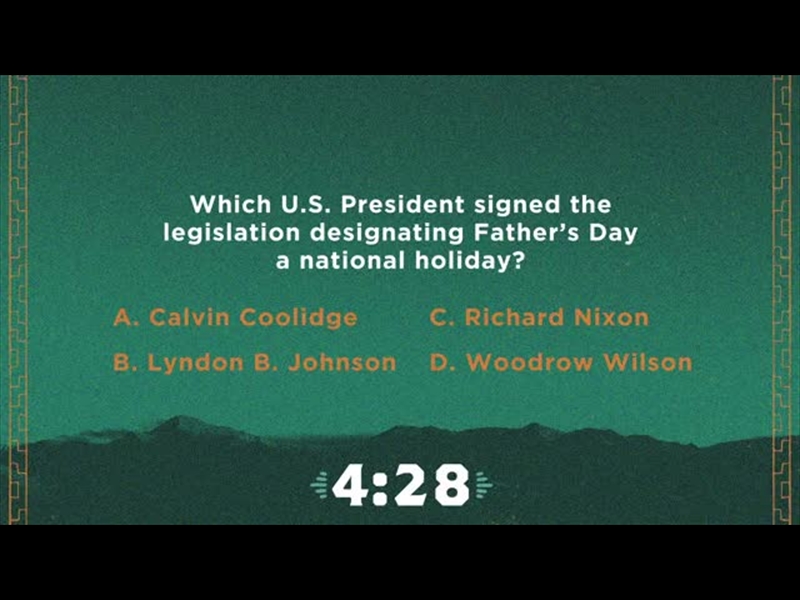 WILD WEST HAPPY FATHERS DAY TRIVIA COUNTDOWN