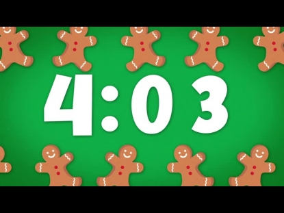 CHRISTMAS CARTOON GINGERBREAD MAN GREEN COUNTDOWN