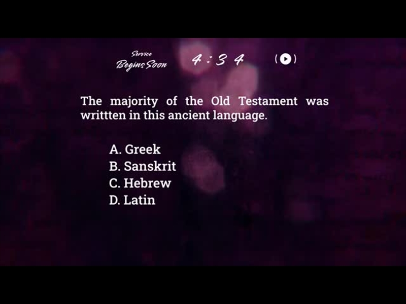 ANCIENT WORDS TRIVIA COUNTDOWN