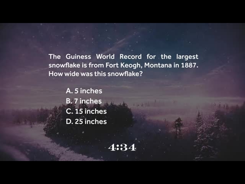 WINTER JOURNEY TRIVIA COUNTDOWN