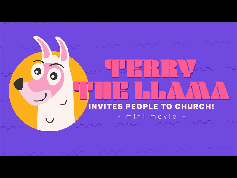TERRY THE LLAMA CHURCH INVITE