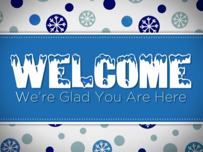 BLUE SNOWFLAKES WELCOME LOOP