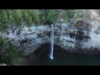 SLENDER WATERFALL FROM ABOVE