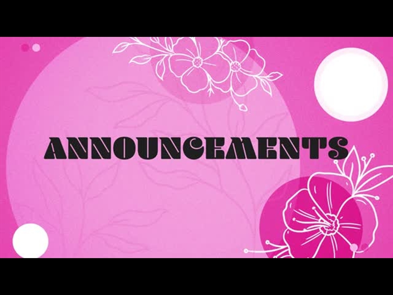 HONORING MOMS ANNOUNCEMENTS MOTION