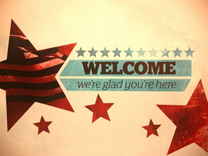 FLAG AND STARS WELCOME