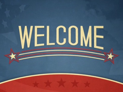 INDEPENDENCE CLOUDS AND STARS WELCOME