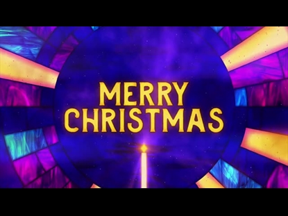 STAINED GLASS CHRISTMAS MERRY CHRISTMAS
