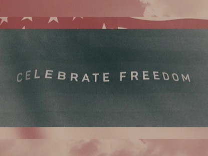 VINTAGE WAVING AMERICAN FLAG CELEBRATE FREEDOM