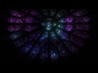 DARK MASSIVE STAINED GLASS WINDOW