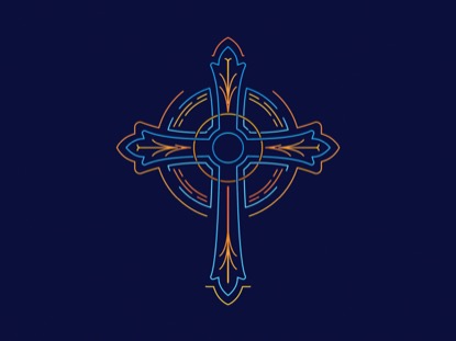 EASTER COLORS CROSS BIG