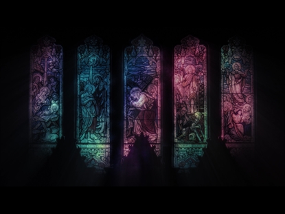 JESUS STAINED GLASS PANELS