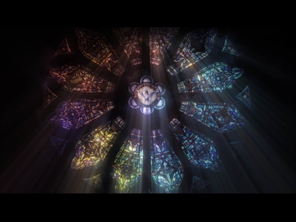 MULTI COLOR ROSE WINDOW CLOSEUP