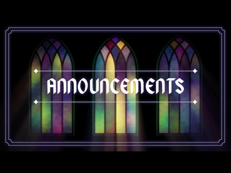 SACRED GLASS 2: ANNOUNCEMENTS