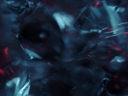 SCULPTED GLASS BLUE RED BRIGHT