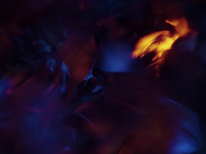 SCULPTED GLASS ORANGE BLUE DARK