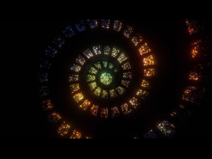 SPIRAL STAINED GLASS WINDOW