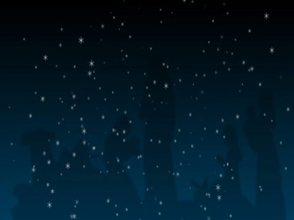 NATIVITY AND STARS BLUE