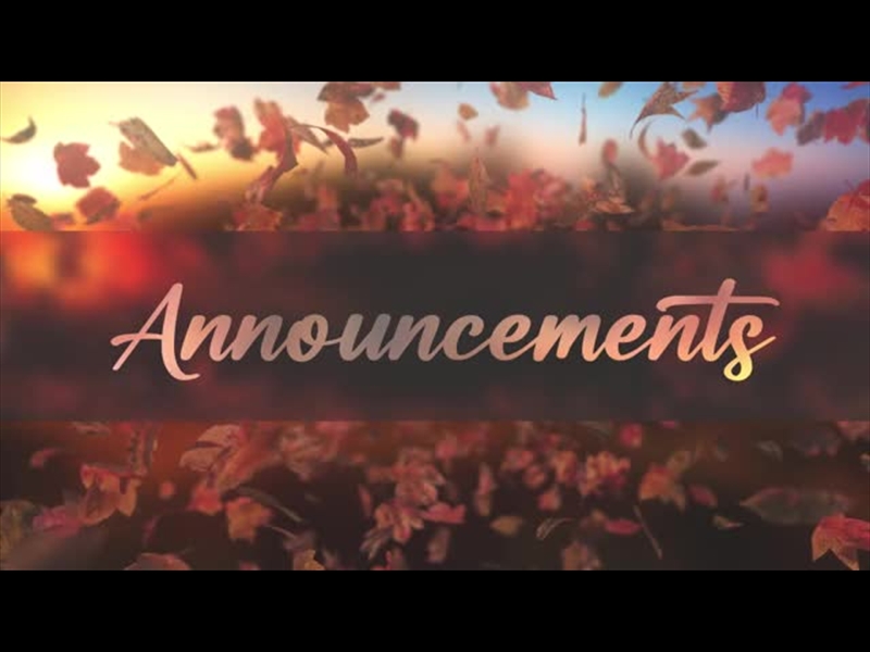 HARVEST ANNOUNCEMENTS