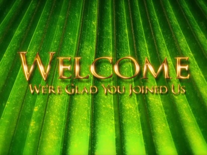 ABSTRACT PALM BRANCH WELCOME