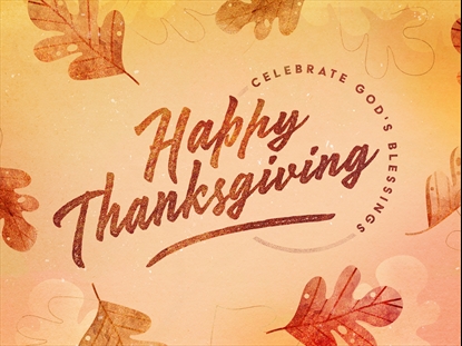 STAMPED LEAVES HAPPY THANKSGIVING