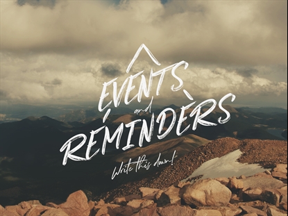 VISTAS EVENTS AND REMINDERS