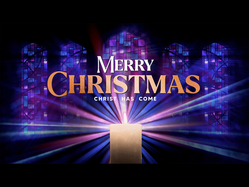 ADVENT STAINED GLASS MERRY CHRISTMAS