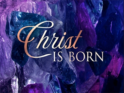 CHRISTMAS GLASS CHRIST IS BORN