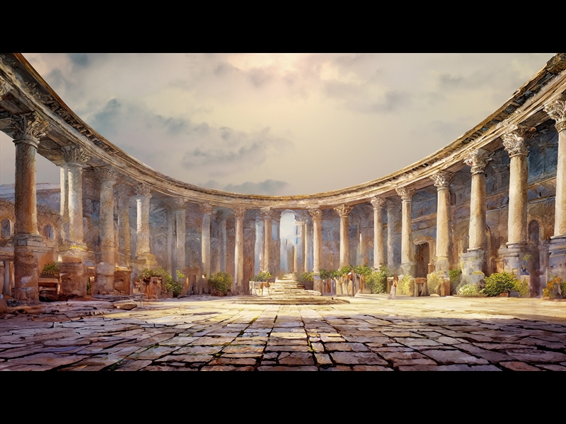 EASTER STORY ROMAN COURTYARD 2