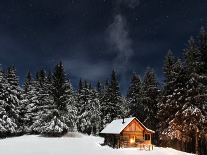 Rustic Winter Cabin | Media4Worship | WorshipHouse Media