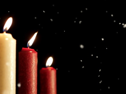 CHRISTMAS CANDLES SNOW
