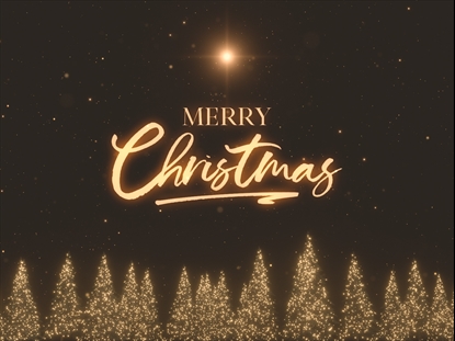 CHRISTMAS GOLD PINES MERRY CHRISTMAS