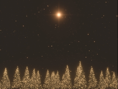 CHRISTMAS GOLD PINE TREES WIDE