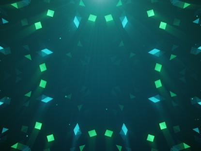 CRYSTAL PATTERNS TEAL GREEN