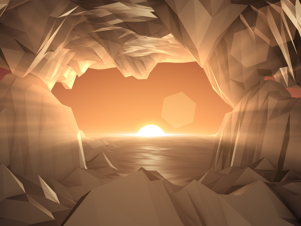 DIGITAL MOUNTAINS CAVE SUNRISE