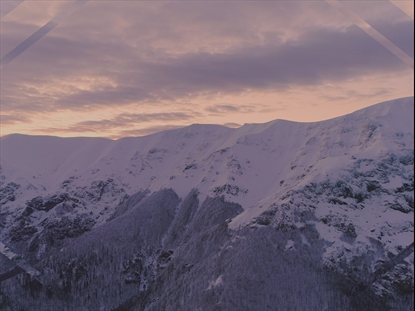 EPIC WINTER AERIAL SUNSET PEAKS