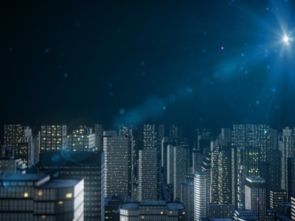 PARTICLE GLOW CITY NIGHT