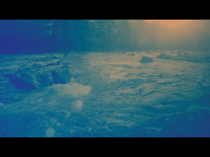 RIVER ROCKS COOL SUNSET