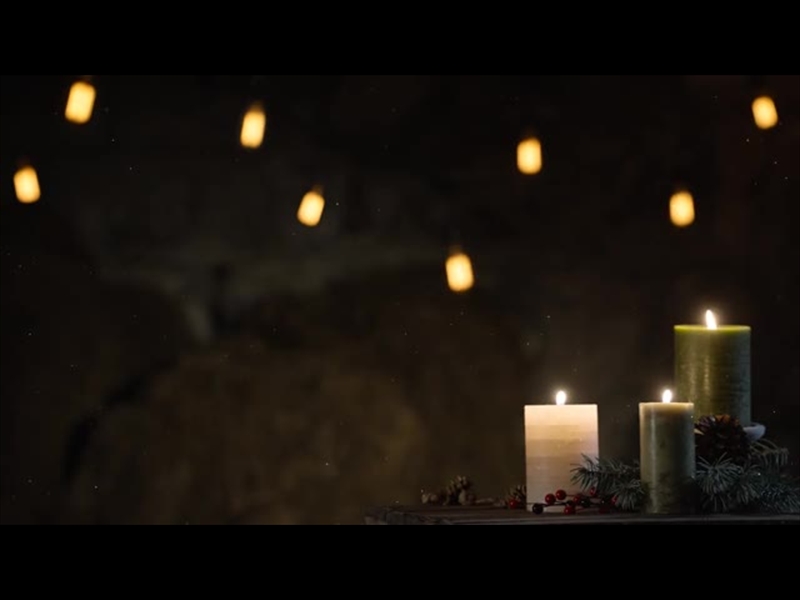 RUSTIC CHRISTMAS OFFSET CANDLES