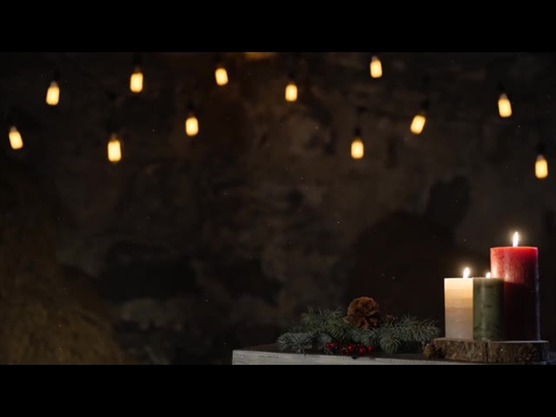 RUSTIC CHRISTMAS PILLAR CANDLES