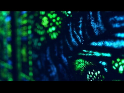 STAINED GLASS BLUE GREEN