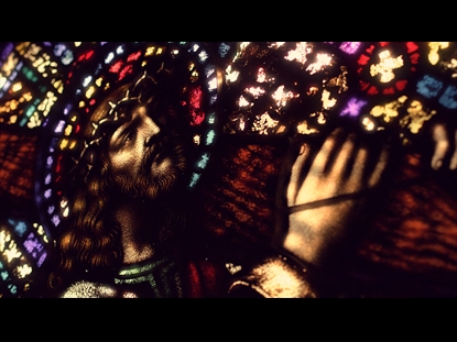 STAINED GLASS JESUS CROSS