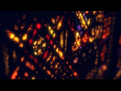 STAINED GLASS WARM CROSS