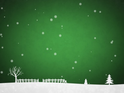 WINTER SNOW GREEN SCROLLING
