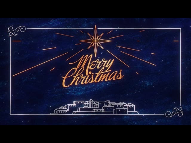 STAR OF WONDER MERRY CHRISTMAS BLUE